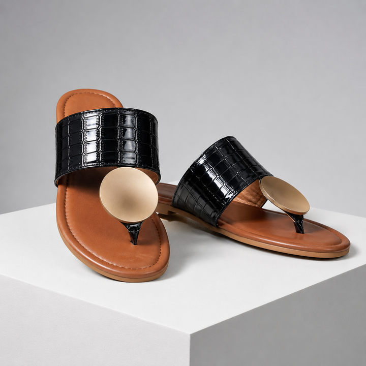Ottilie Medallion Slide Sandals