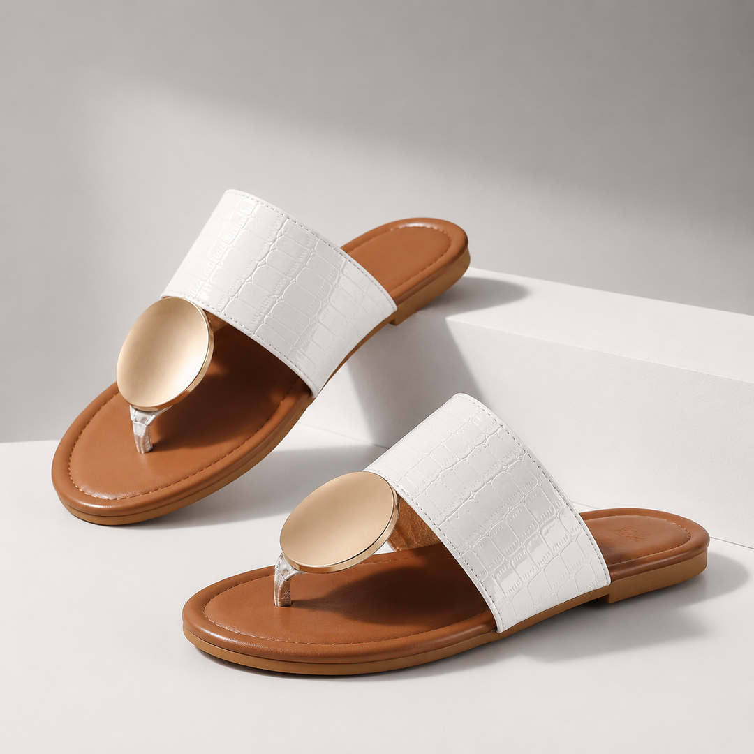 Ottilie Medallion Slide Sandals