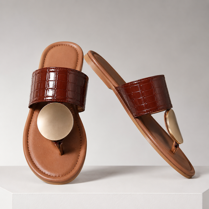 Ottilie Medallion Slide Sandals