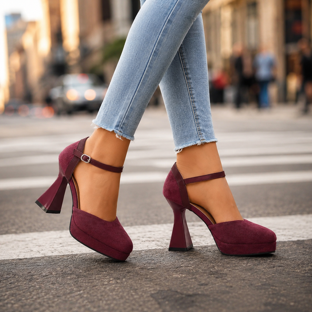 Rosalind Velvet Platform Heels