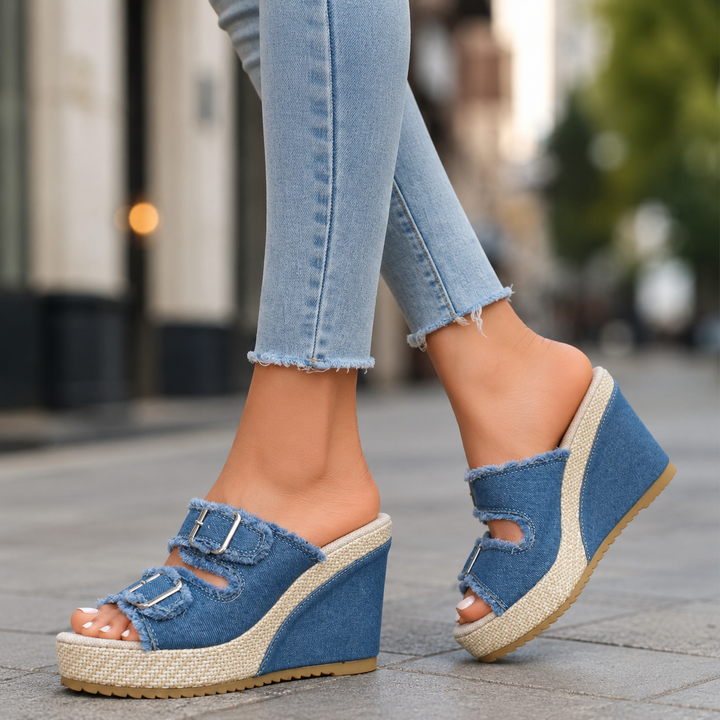 Melissa Buckle Wedge Sandals