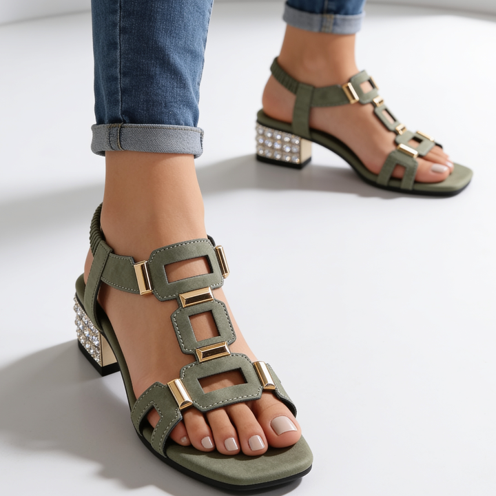 Odette Crystal Heel Sandals