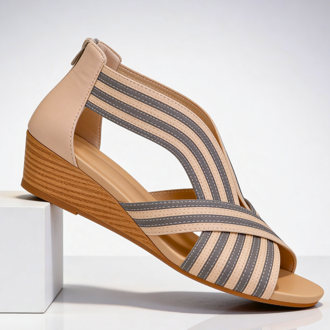 Odette Wedge Sandals — front view