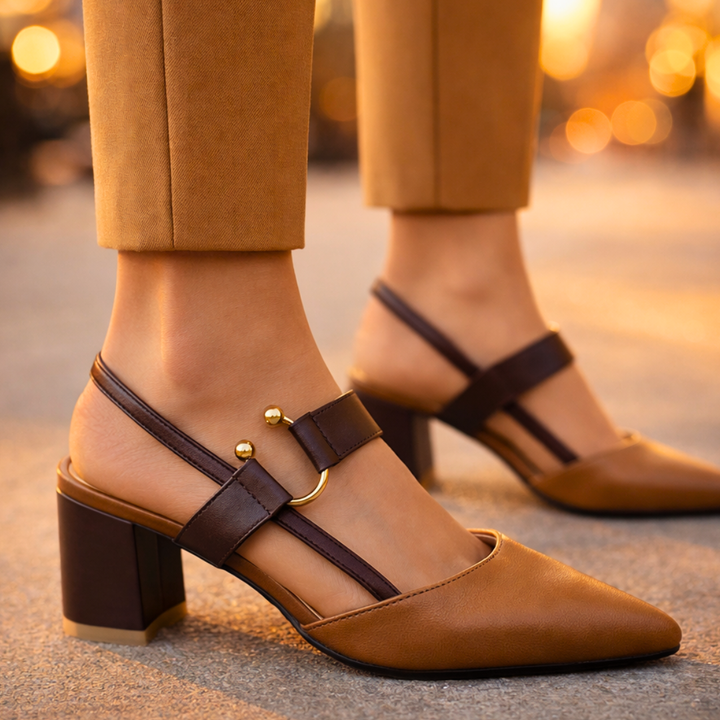 Seraphina Signature Slingback Heels — back view