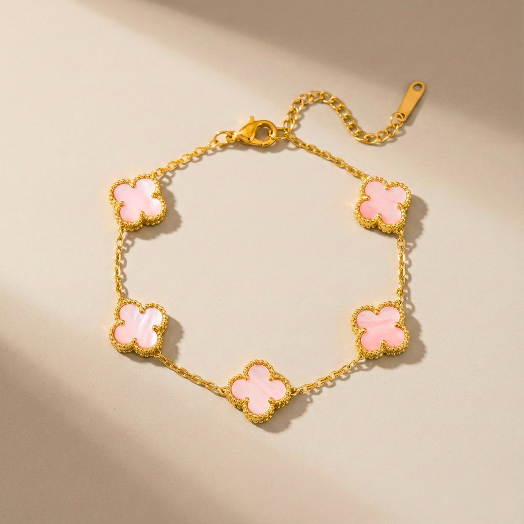 Aurora Shine Clover Charm Bracelet — front view