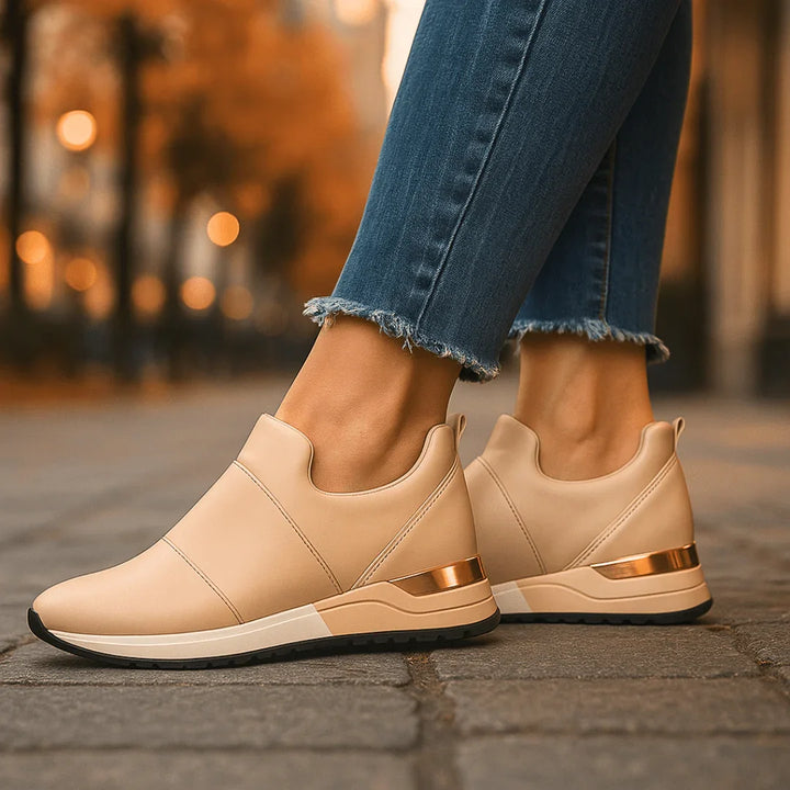 Harper Lane Gilded Sneakers — front view