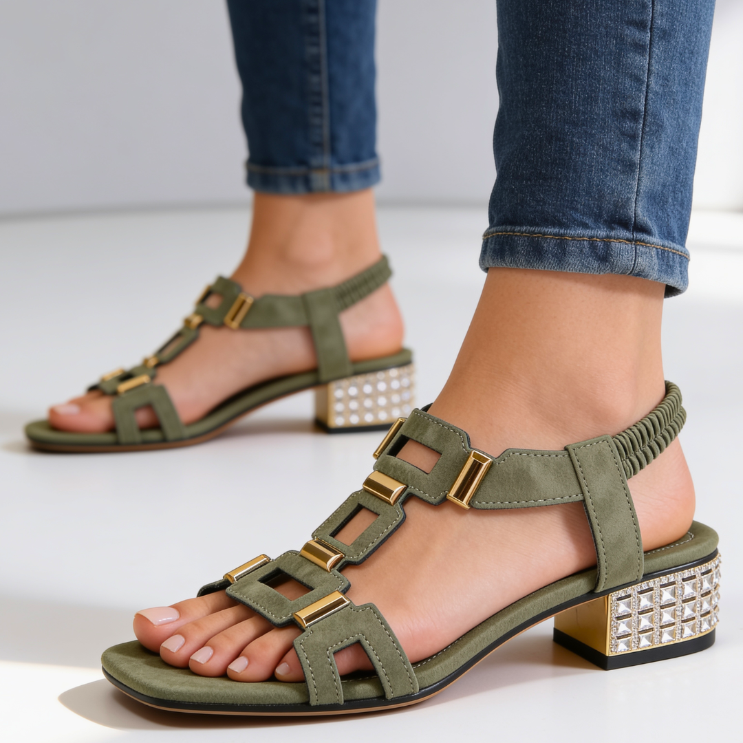 Odette Crystal Heel Sandals