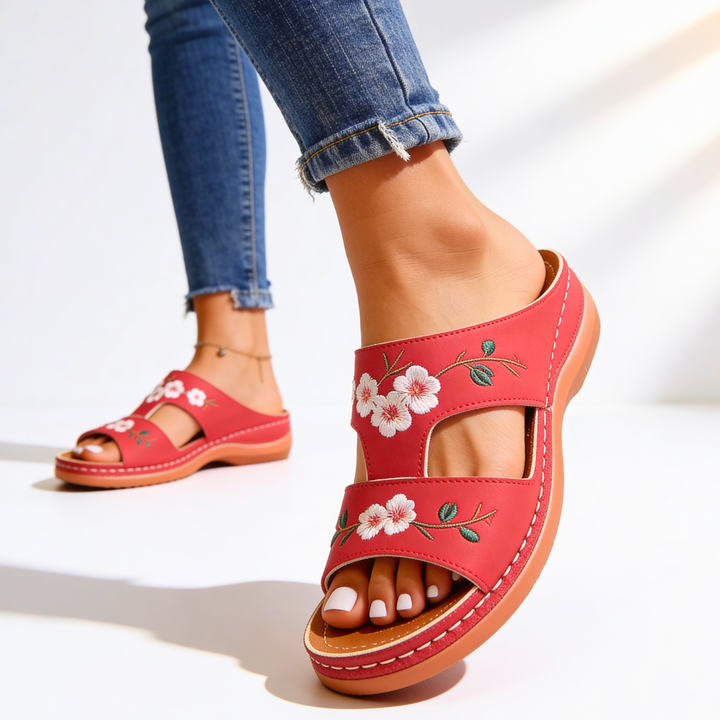 Ella Floral Orthopedic Sandals — side view