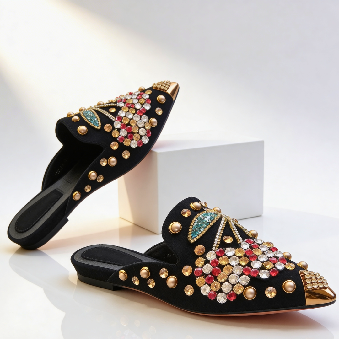 Odette Cherry Belle Slip-On's — close-up detail