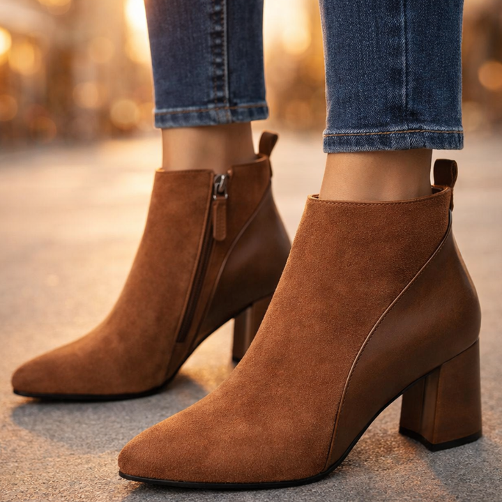 Odette Suede Ankle Boots — lifestyle shot