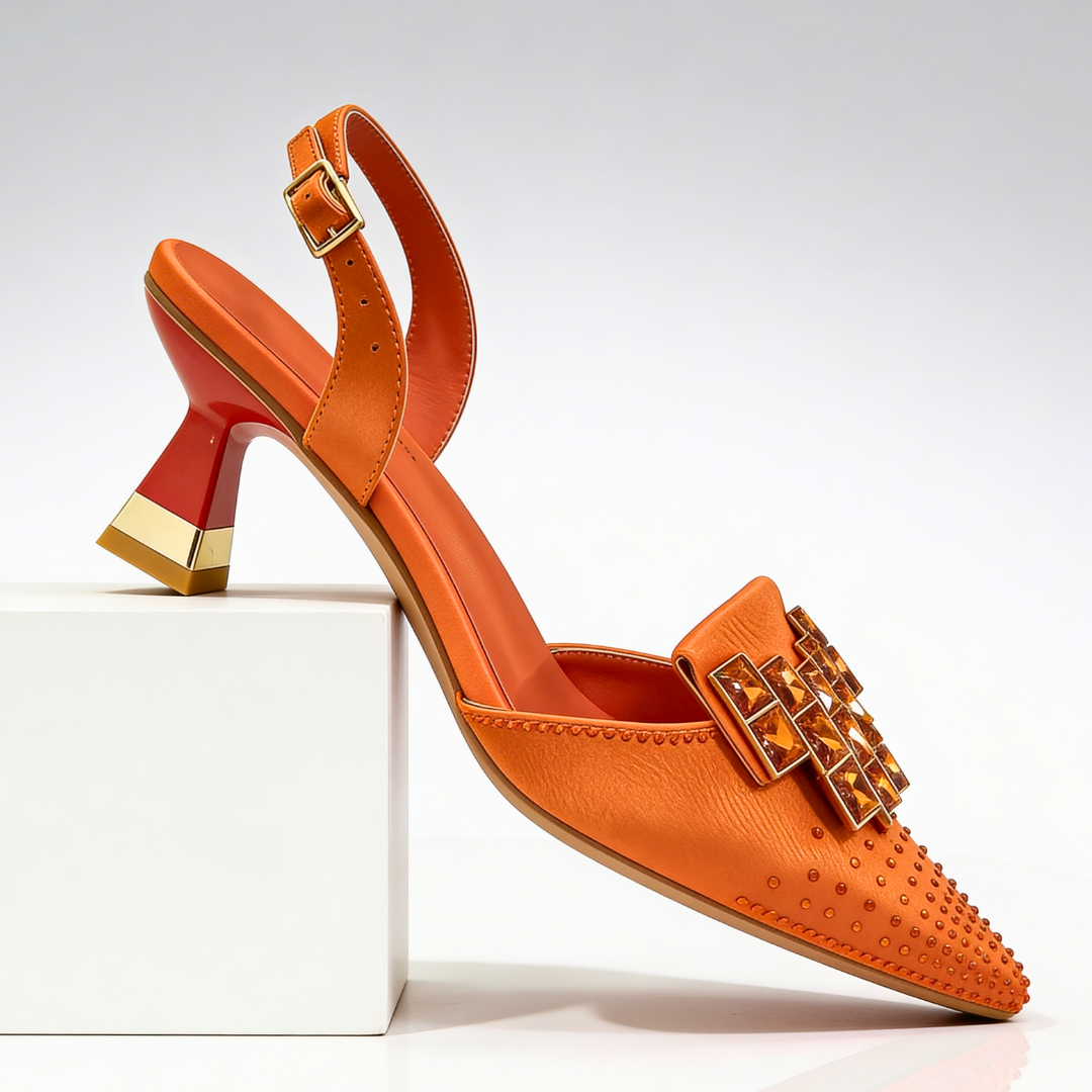 Vivienne Jewelled Slingback Heels — close-up detail