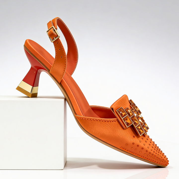 Vivienne Jewelled Slingback Heels — close-up detail