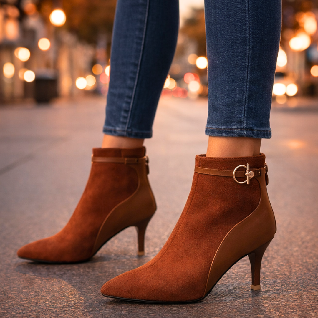 Seraphina Two-Tone Vintage Boots — back view