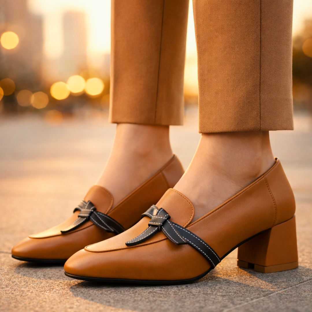 Harper Lane Silk Loop Loafers — styling shot