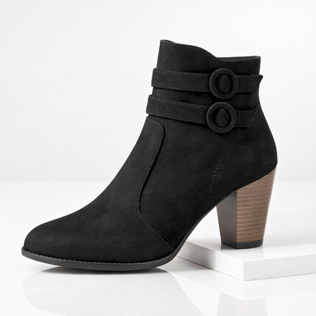 Harper Lane Duet Strap Suede Boots — packaging