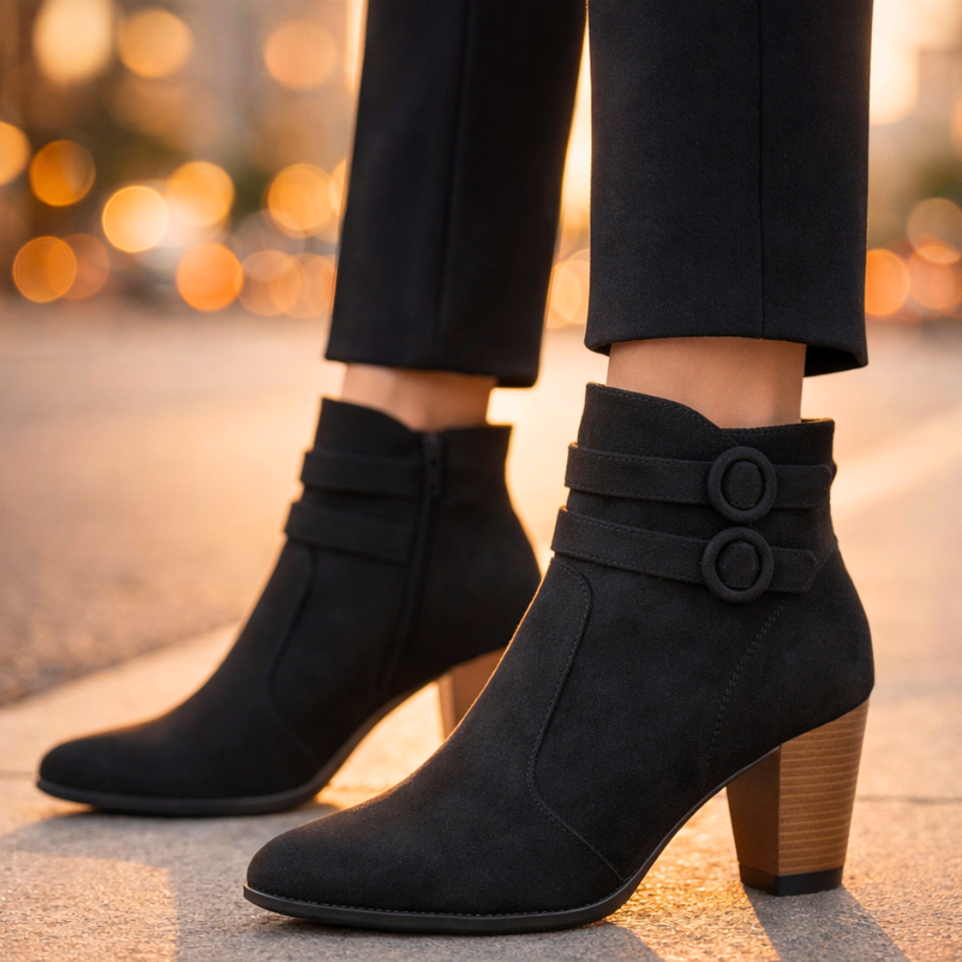 Harper Lane Duet Strap Suede Boots — alternate view