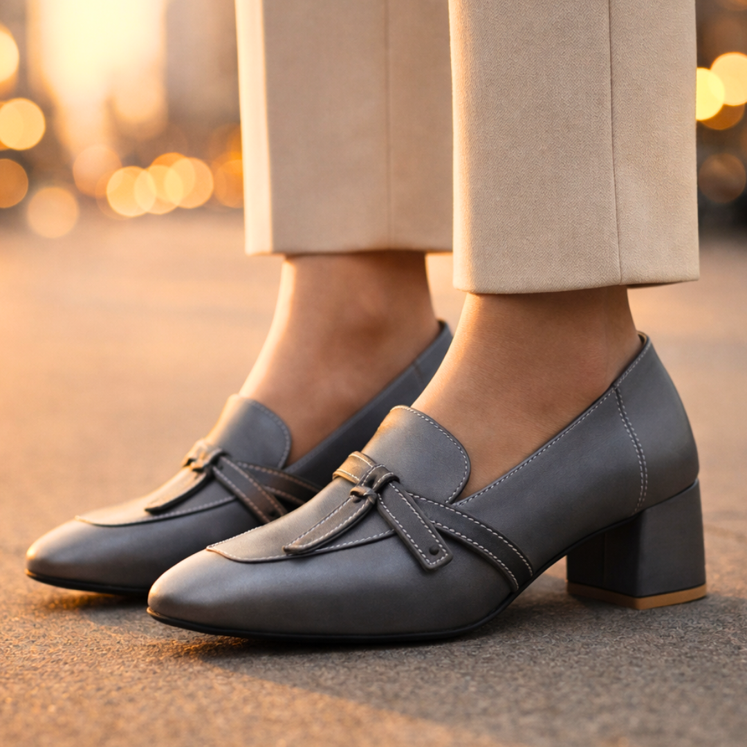Harper Lane Silk Loop Loafers — texture detail