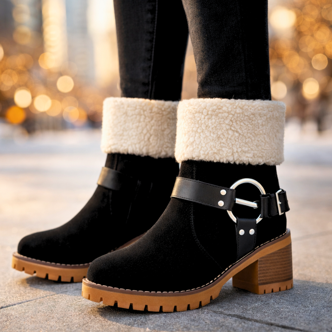 Harper Lane Suede Sherpa Boots — alternate view