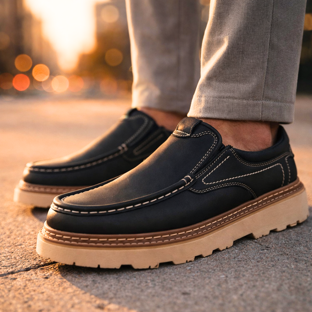 Hampton Lane Leather Loafers — detail view