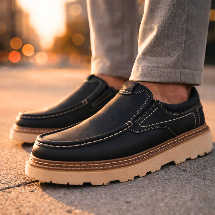 Hampton Lane Leather Loafers — detail view