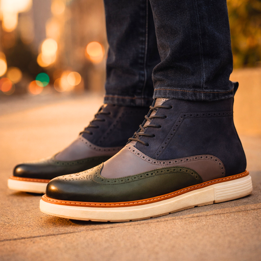 Hampton Lane Leather Brogue Boots — lifestyle shot