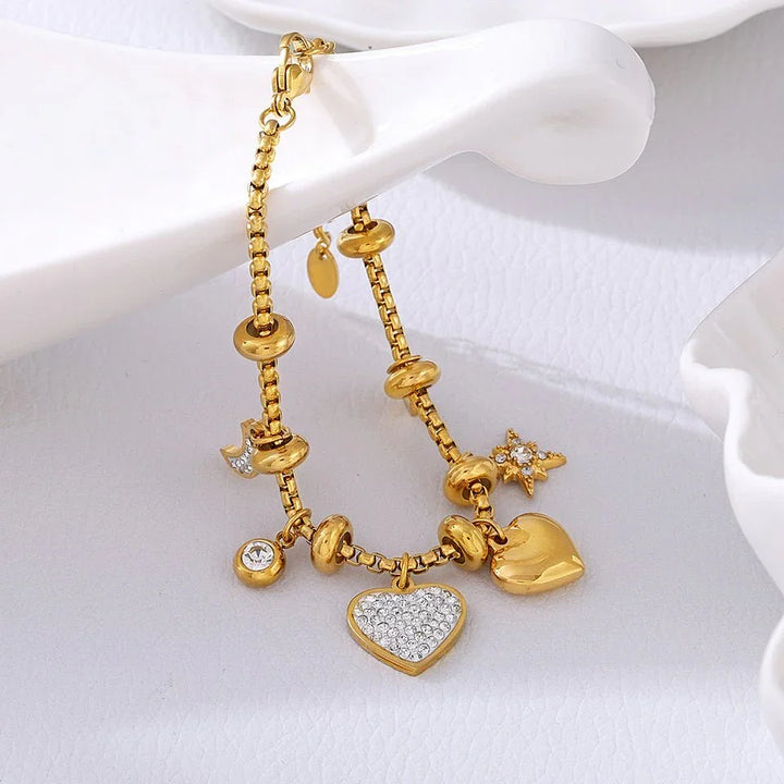 Heartstrings Charm Bracelet — close-up detail