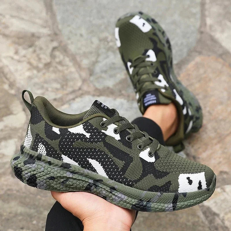 Kaia Trail Camo Sneakers — styling shot
