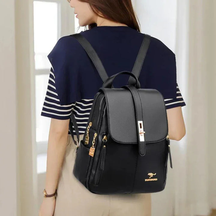 Goldline Leather Backpack — detail view