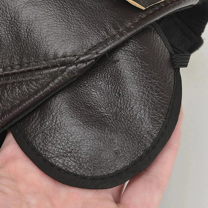 Aspen Cowhide Leather Cap — back view