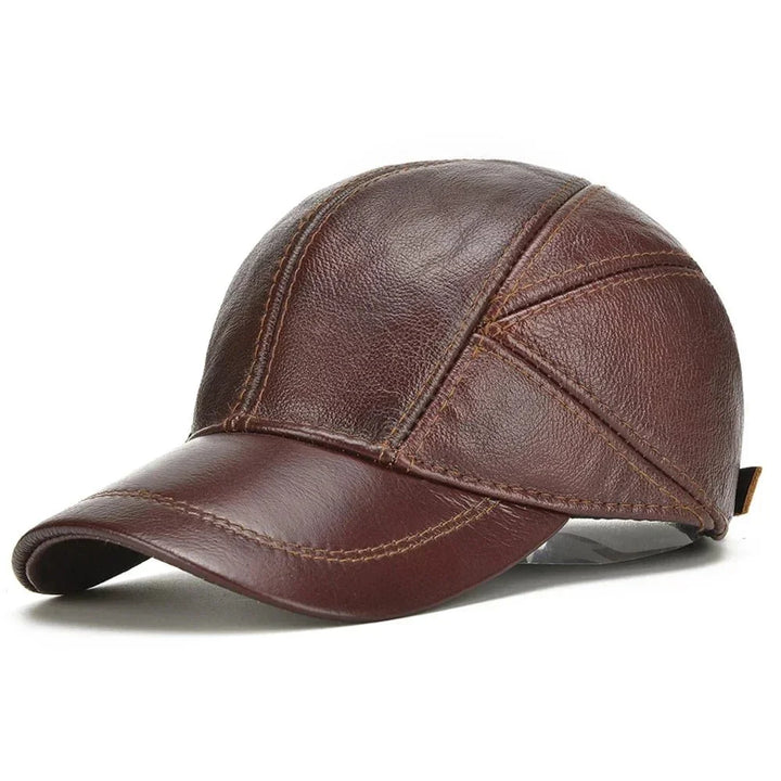 Aspen Cowhide Leather Cap — front view