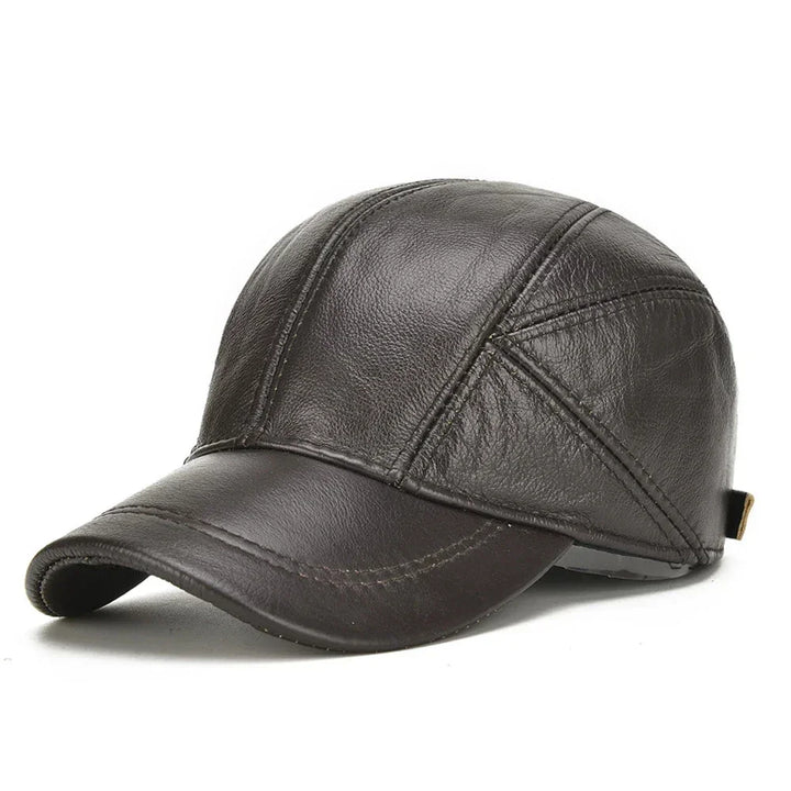 Aspen Cowhide Leather Cap — side view