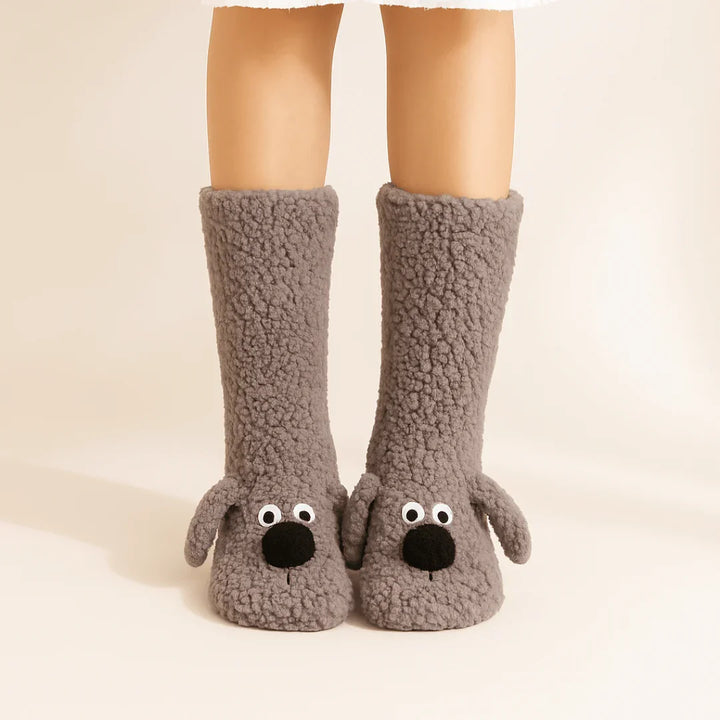 Bark & Snuggle Sherpa Socks — detail view