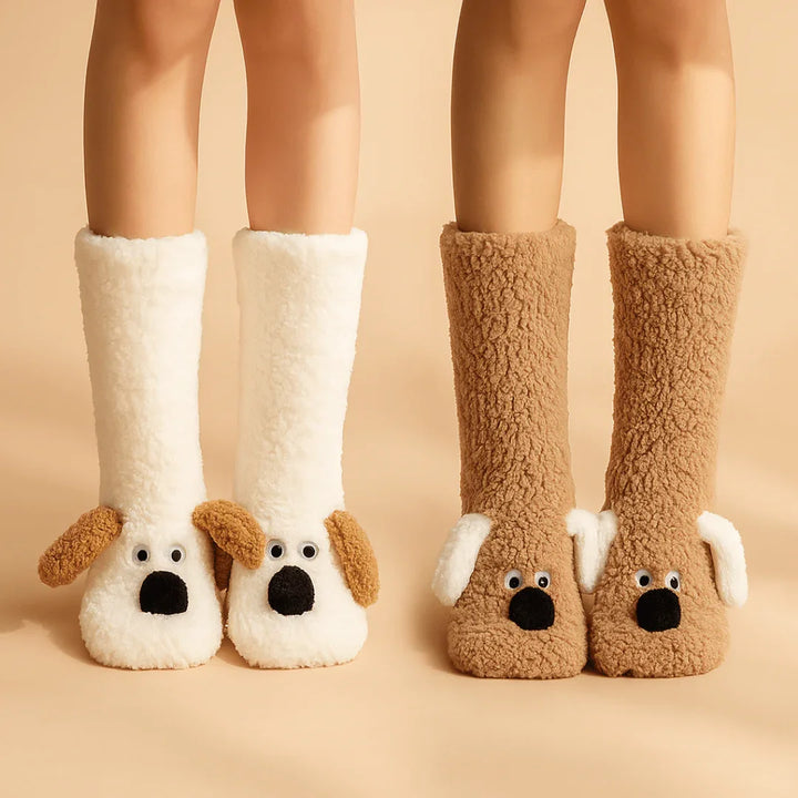 Bark & Snuggle Sherpa Socks — lifestyle shot
