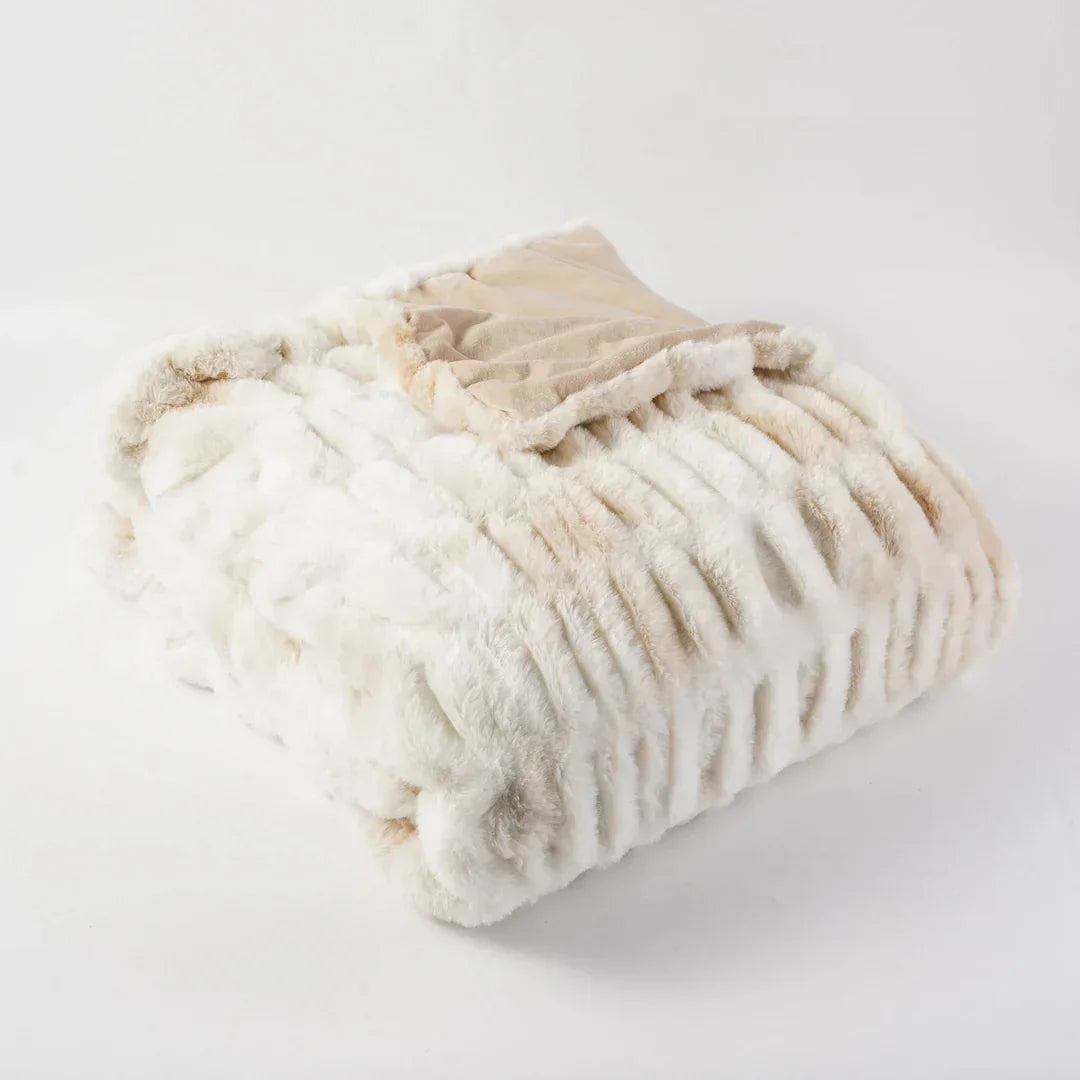 Harewood  Faux Rabbit Fur Blanket Throw