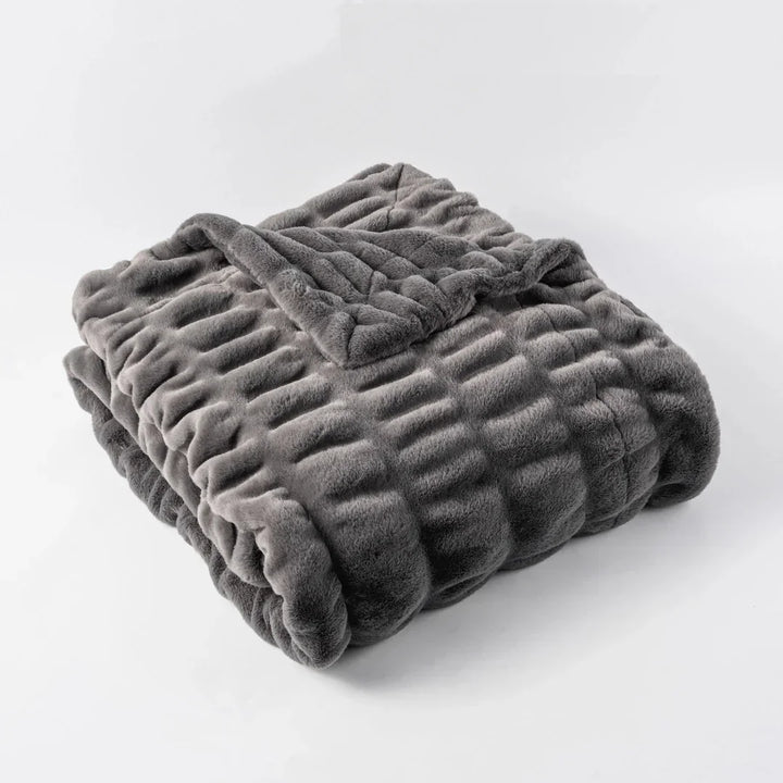Harewood  Faux Rabbit Fur Blanket Throw