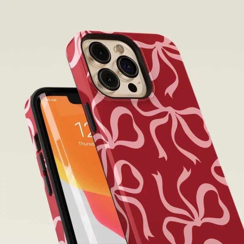 Blush Bow iPhone Case — close-up detail