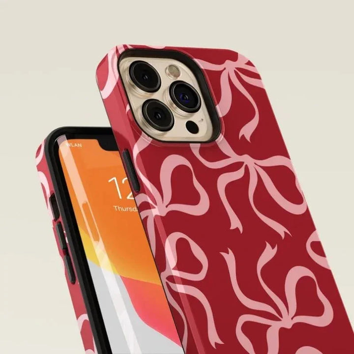 Blush Bow iPhone Case — close-up detail