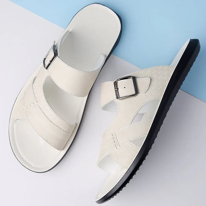 Hafford Buckle Sandals — back view