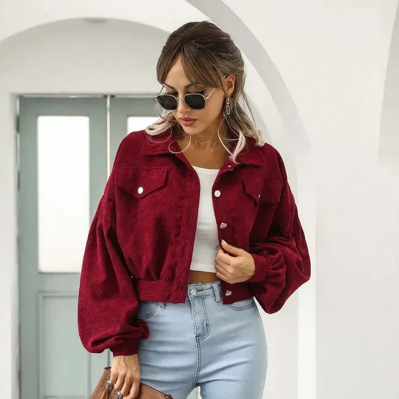 Sierra Corduroy Crop Overshirt — alternate view