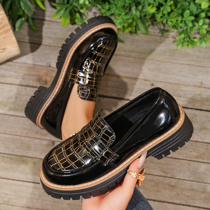 Harper Lane Gator Platform Loafers — alternate view