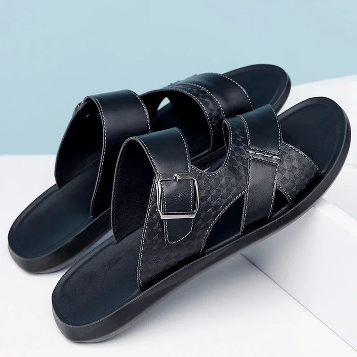 Hafford Buckle Sandals — lifestyle shot
