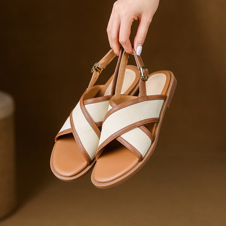 Evelina Genuine Leather Sandals — back view