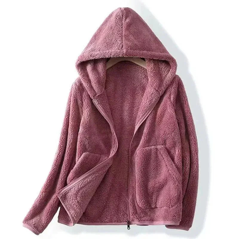Aurora Coral Fleece Jacket — lifestyle shot