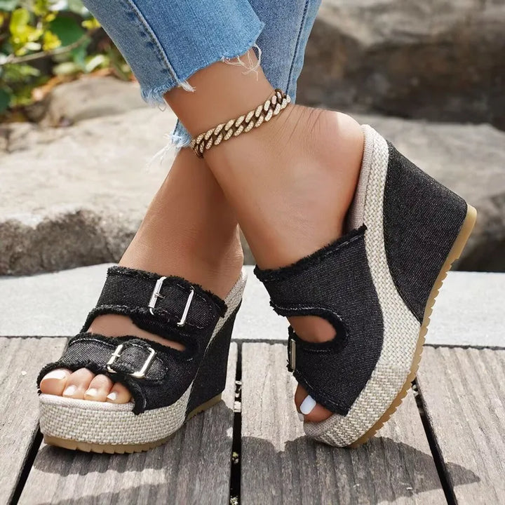 Melissa Buckle Wedge Sandals