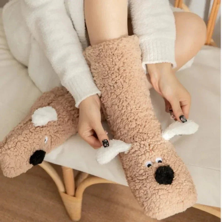 Bark & Snuggle Sherpa Socks — close-up detail