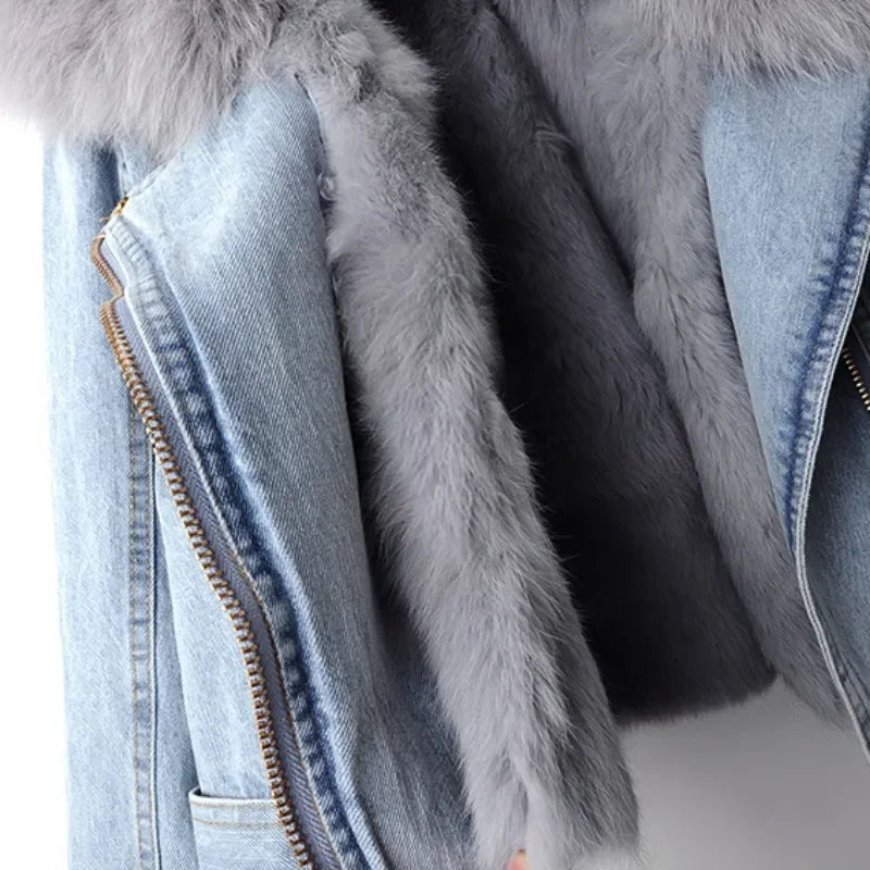 Bella Frost Faux Fur Jacket — close-up detail