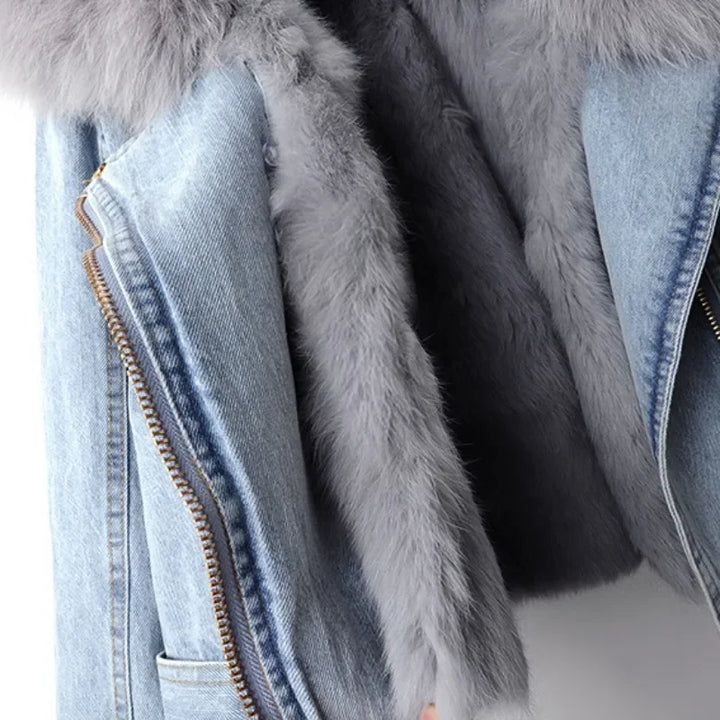Bella Frost Faux Fur Jacket — close-up detail
