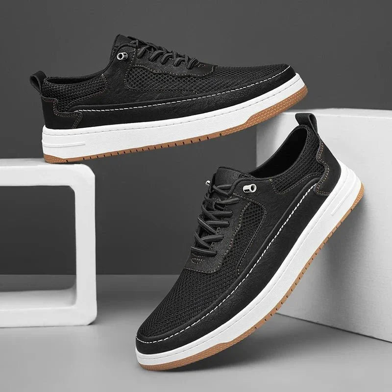 Carter Leather Sneakers — back view