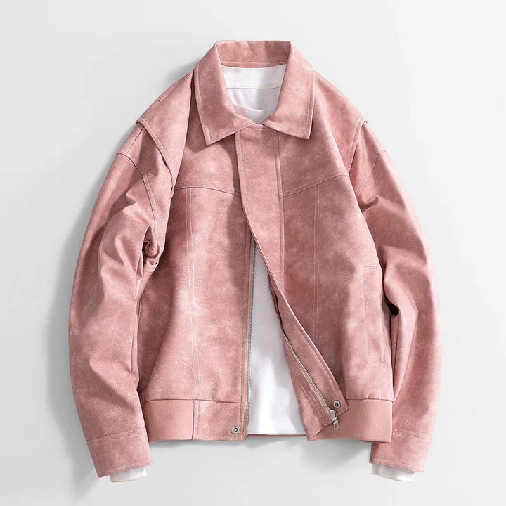 Hafford Classic Leather Jacket — back view