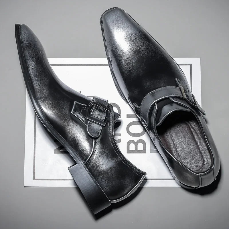 Caruso Leather Dress Shoes — texture detail